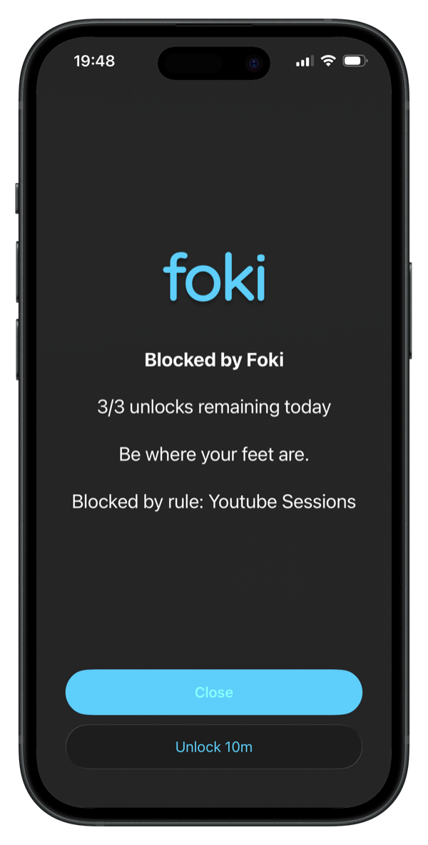 Foki block screen
